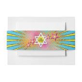 Comic Comic Buch Bar Mitzvah Star von David Einladungsbanderole (Vorderseite Beispiel)