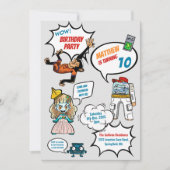 Comic Cool Superhero Party Geburtstag Einladung (Vorderseite)