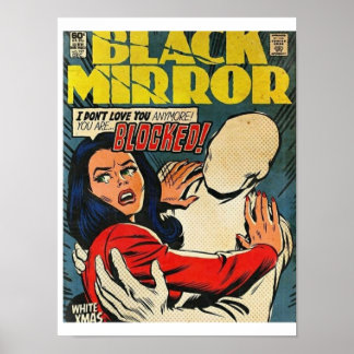 Comic Cover Black Mirror 90s Pop Art Edit Illustra Poster