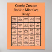 Comic Creator Rookie Mistakes Bingo Poster (Vorne)