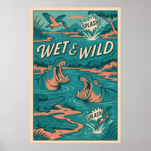 Comic der Wet & Wilden Fluss-Kreaturen Poster