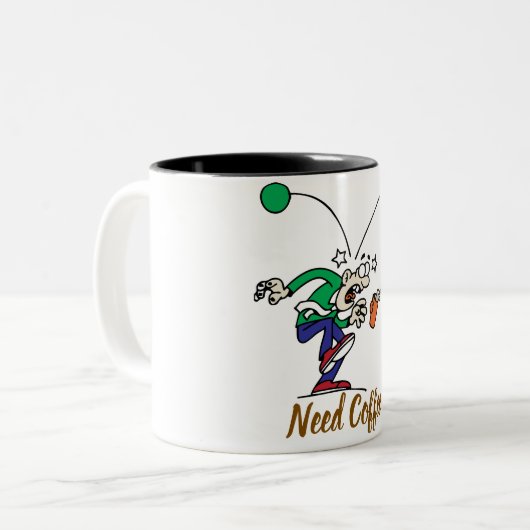Comic-Design-Kaffeetasse Zweifarbige Tasse (Vorderseite Links)