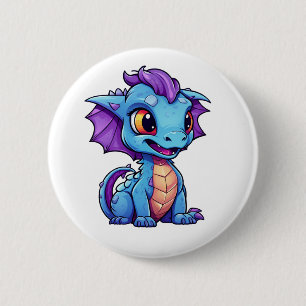 Comic-Drache Illustration Button