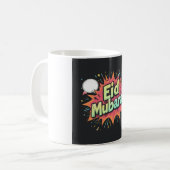Comic Eid Mubarak Explosionsdesign Kaffeetasse (Vorderseite Links)