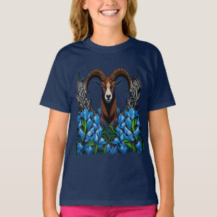 Comic eines Dickhornschafs mit Colorado-Blauer  T-Shirt