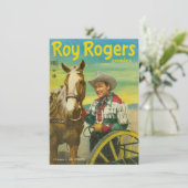 Comic-Einladung KARTE Cowboy-Western Roy Rogers (Stehend Vorderseite)