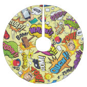 Comic Elements Farbiges Muster Polyester Weihnachtsbaumdecke (Vorderseite)
