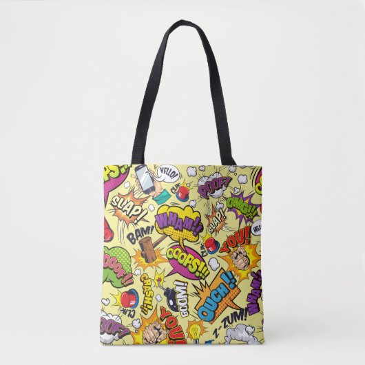 Comic Elements Farbiges Muster Tasche (Vorderseite)