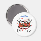 Comic Explosion kallisolierte Typografie Magnet (Vorderseite/Rückseite)