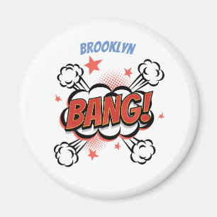 Comic Explosion kallisolierte Typografie Magnet