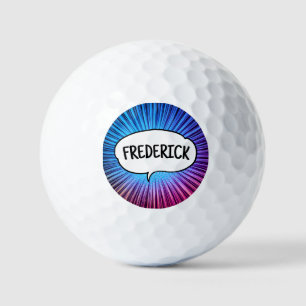 Comic-Explosion personalisierter Name Trendy Golfball