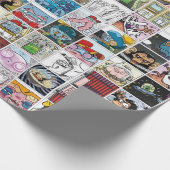 Comic Farbenfrohe Fun Characters Grid Pattern Part Geschenkpapier (Ecke)