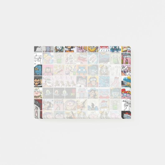 Comic Farbige Charaktere Kindermuster Post-it Klebezettel (Vorderseite)