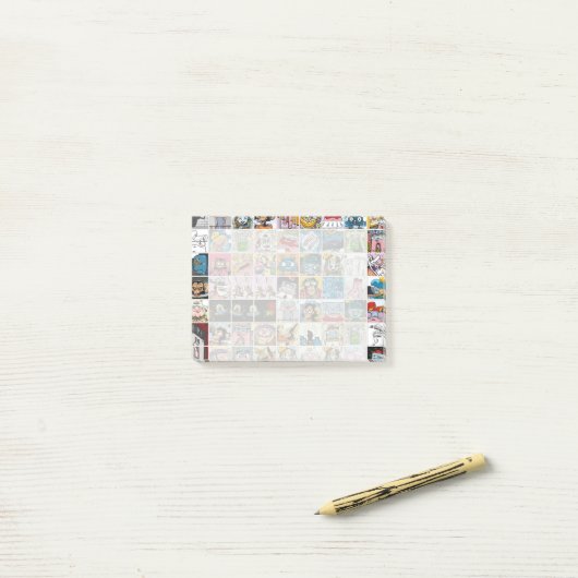 Comic Farbige Charaktere Kindermuster Post-it Klebezettel (Auf Schreibtisch)