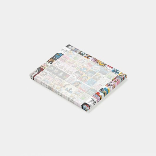 Comic Farbige Charaktere Kindermuster Post-it Klebezettel (angewinkelt)