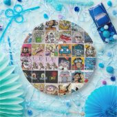 Comic Farbvolle Fun-Zeichen Gittermuster Papier P Pappteller (Party)