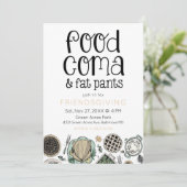 Comic & Fat Pants Freundschaftlicher Erntedank Einladung (Stehend Vorderseite)