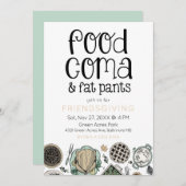 Comic & Fat Pants Freundschaftlicher Erntedank Einladung (Vorne/Hinten)