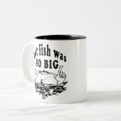 Comic Fischer lustig Zweifarbige Tasse (Vorderseite Links)