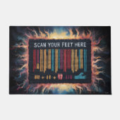 Comic Foot Impression Barcode Fußmatte (Vorderseite)