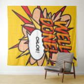 COMIC Foto   im Hintergrund Wandteppich (Beispiel (Horizontal))