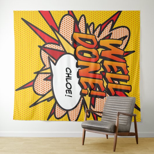 COMIC Foto im Hintergrund Wandteppich (Beispiel (Horizontal))