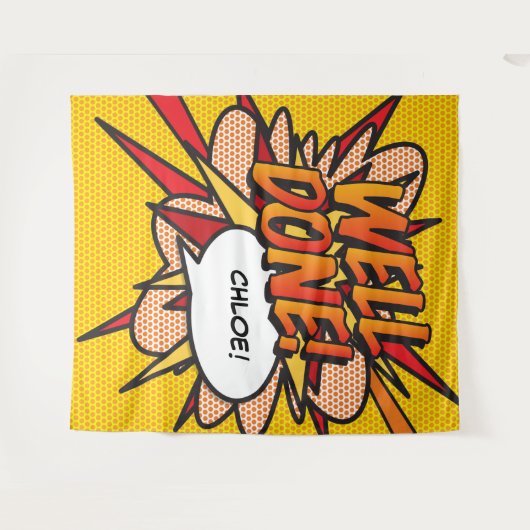 COMIC Foto   im Hintergrund Wandteppich (Vorderseite (Horizontal))