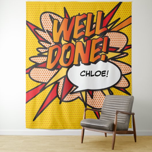 COMIC Foto im Hintergrund Wandteppich (Beispiel)