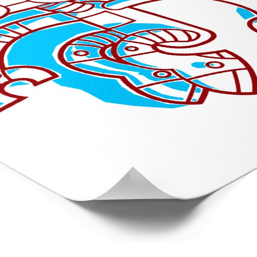 Comic Frenzy Robot Poster (Ecke)