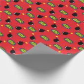 Comic Funny Smart Big Ideas Boom Bombs Red Geschenkpapier (Ecke)