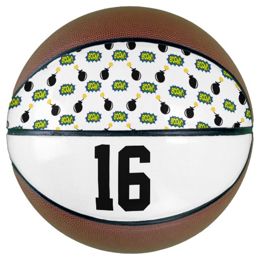 Comic Funny Smart Sports Superheld Bombenzeitalter Basketball (Vorderseite)