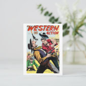 Comic für Vintage Western-Aktion Postkarte (Stehend Vorderseite)