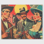 Comic für Vintage Western Geschenkpapier (Flach)