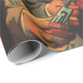 Comic für Vintage Western Geschenkpapier (Rolleneckpunkt)