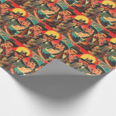 Comic für Vintage Western Geschenkpapier (Ecke)