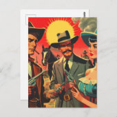 Comic für Vintage Western Postkarte (Vorne/Hinten)