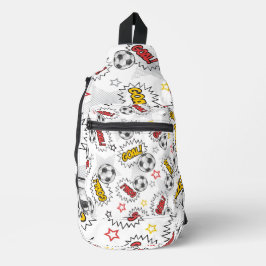 Comic Fußball-Tor-Muster – Retro-Sport Crossbody Bag