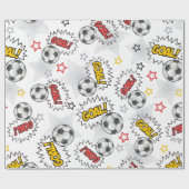 Comic Fußball-Tor-Muster – Retro-Sport Geschenkpapier (Flach)