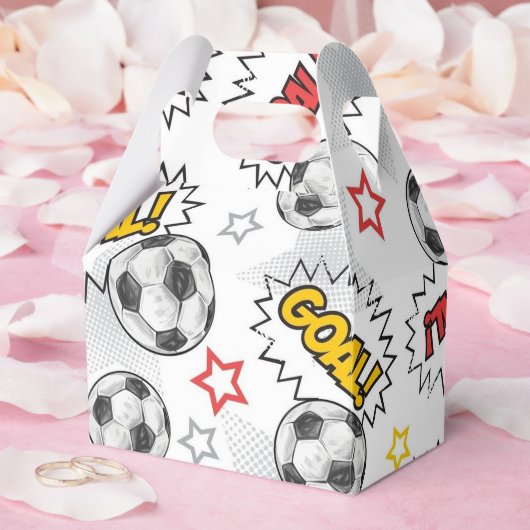 Comic Fußball-Tor-Muster – Retro-Sport Geschenkschachtel (Hochzeit)