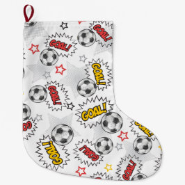 Comic Fußball-Tor-Muster – Retro-Sport Großer Weihnachtsstrumpf
