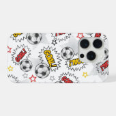 Comic Fußball-Tor-Muster – Retro-Sport iPhone Hülle (Rückseite (Horizontal))