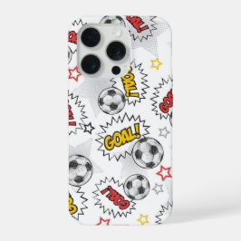 Comic Fußball-Tor-Muster – Retro-Sport iPhone 15 Pro Hülle