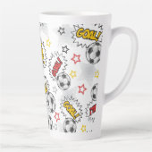 Comic Fußball-Tor-Muster – Retro-Sport Milchtasse (Rechts)