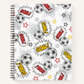 Comic Fußball-Tor-Muster – Retro-Sport Notizblock (Vorderseite)