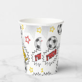 Comic Fußball-Tor-Muster – Retro-Sport Pappbecher (Rechts)