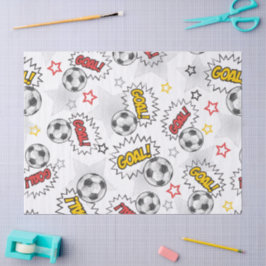Comic Fußball-Tor-Muster – Retro-Sport Seidenpapier
