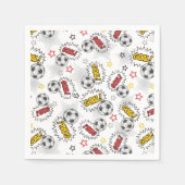 Comic Fußball-Tor-Muster – Retro-Sport Serviette (Vorderseite)