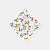 Comic Fußball-Tor-Muster – Retro-Sport Serviette (Ecke)