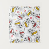 Comic Fußball-Tor-Muster – Retro-Sport Wandteppich (Vorderseite)