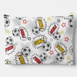 Comic Fußball-Tor-Muster – Retro-Sport Zubehörtasche